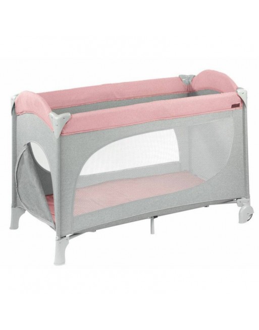 Lit parapluie Luna Gris chiné/Rose BEBE9 REFERENCE